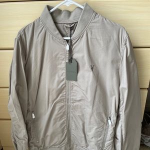 BNWT Allsaints Basset Bomber Size M Beige